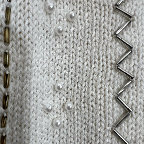 NWT Victoria Jones beautiful beaded eggshell white cardigan sweater size 3X - Picture 7 of 10